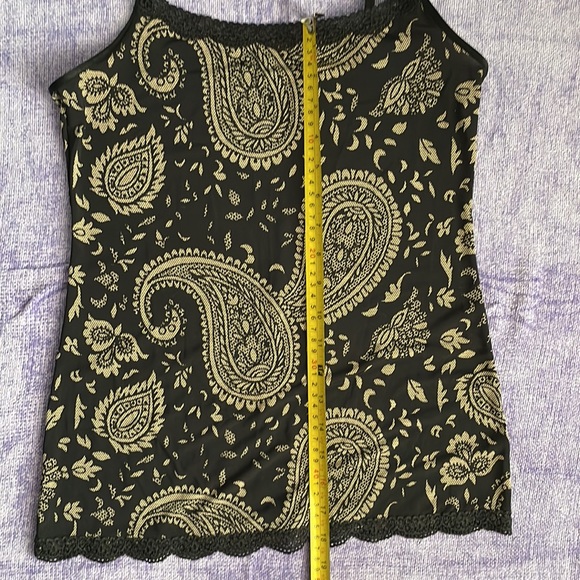 Jockey black nude paisley Lycra stretch camisole spaghetti strap silky soft sexy - Picture 6 of 12